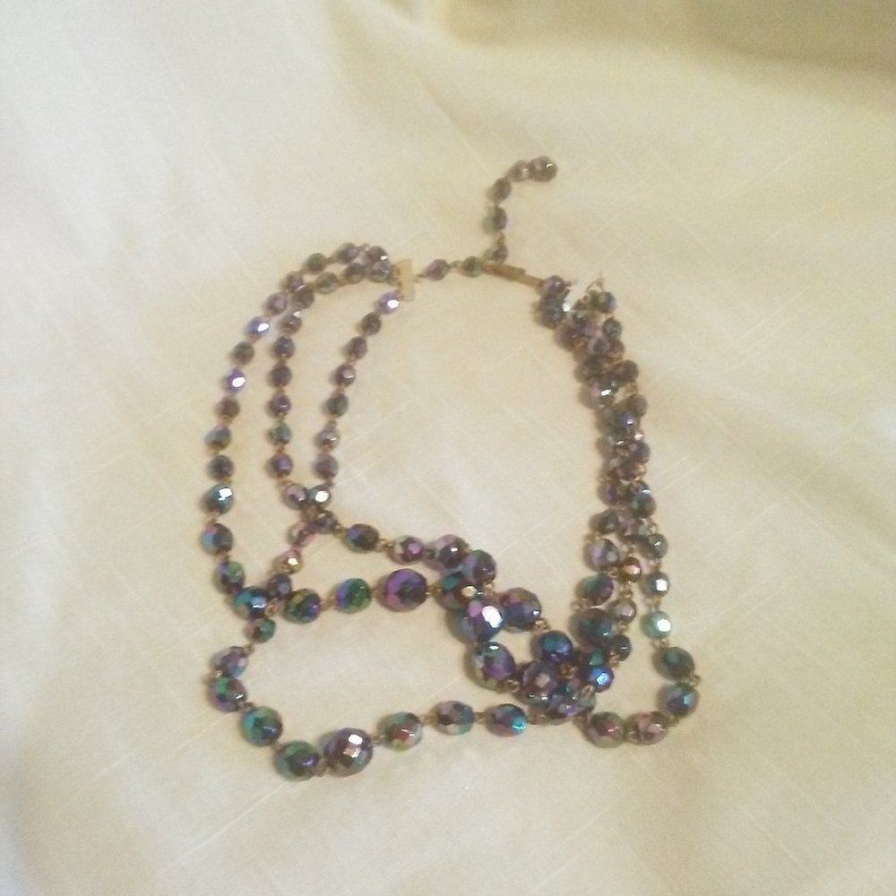 Vintage Mid Century Modern, 1950 Swarovski Aurora Boris Crystal Chocker Necklace